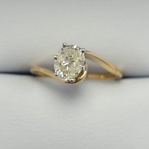 14K Yellow Gold Diamond Ring - 0.70ct Oval | I Color | I2 Clarity